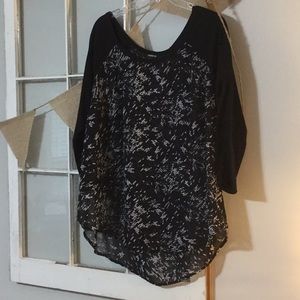 Torrid black sheer raglan. EUC. SZ O